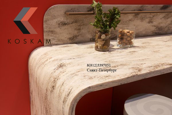 Corian sandawood в ванной комнате