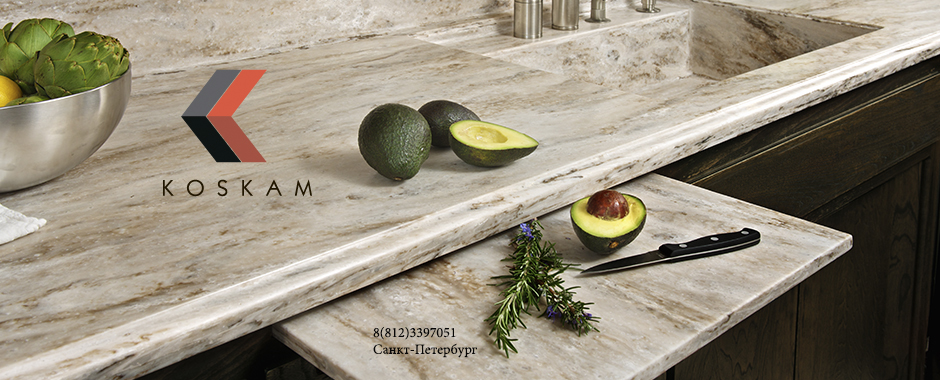 Искусственный камень Corian sandalwood в интерьере